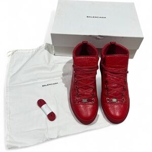 Balenciaga Arena Opaque Rouge Paprika High Top Sneakers